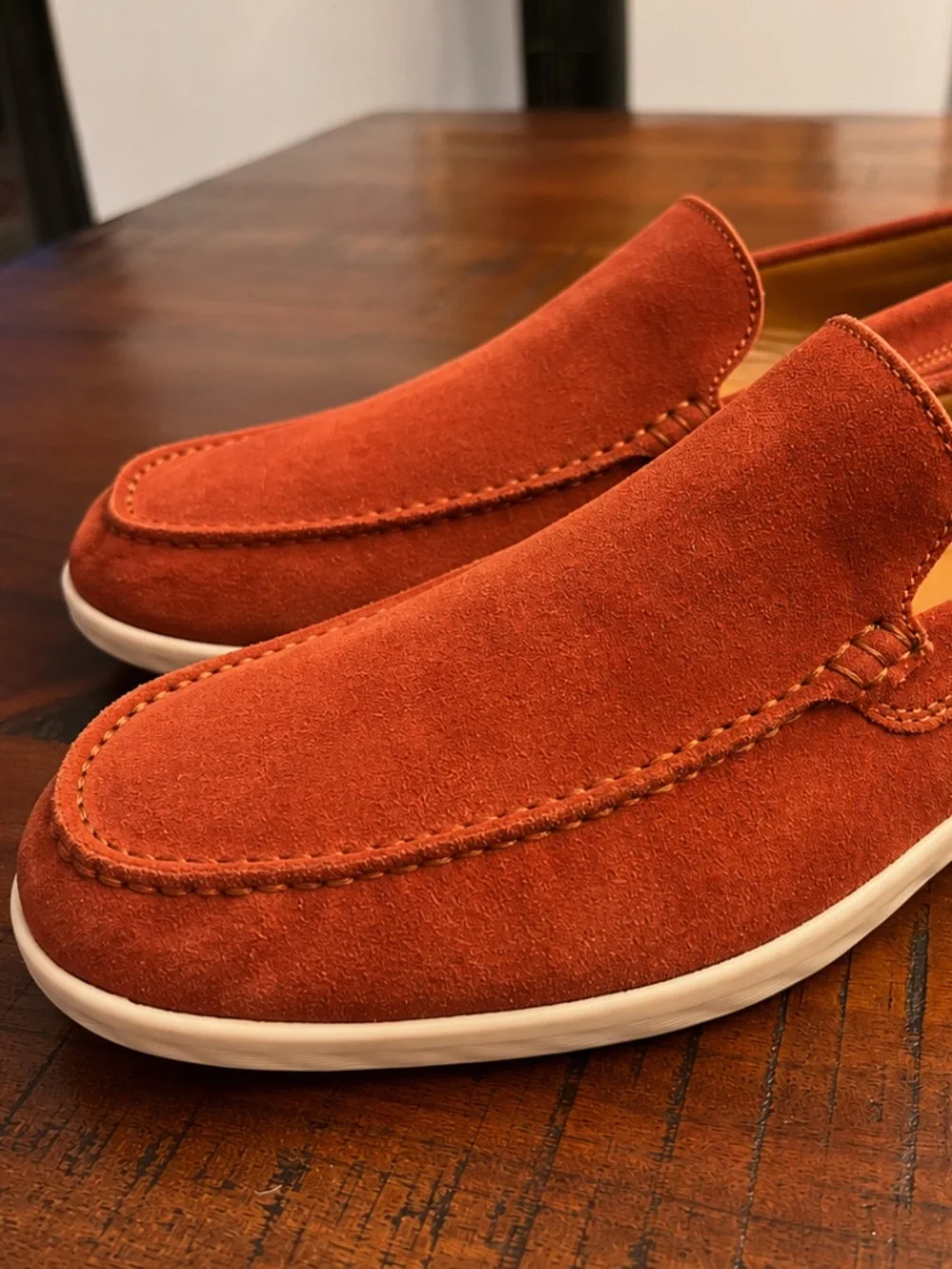 ECCO S-Lite Men's Orange Suede Slip On Loafers EU 45 US 11-11.5 Lightweight